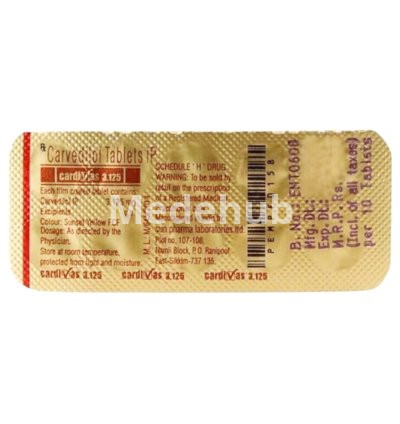 Cardivas IN 3.125mg/5mg Tablet 15s