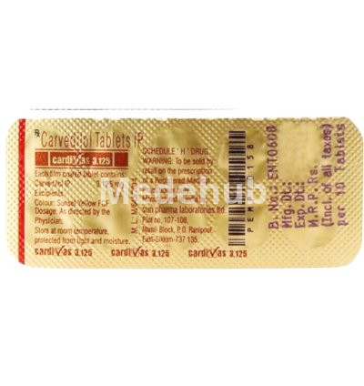 Cardivas 3.125mg Tablet 15s